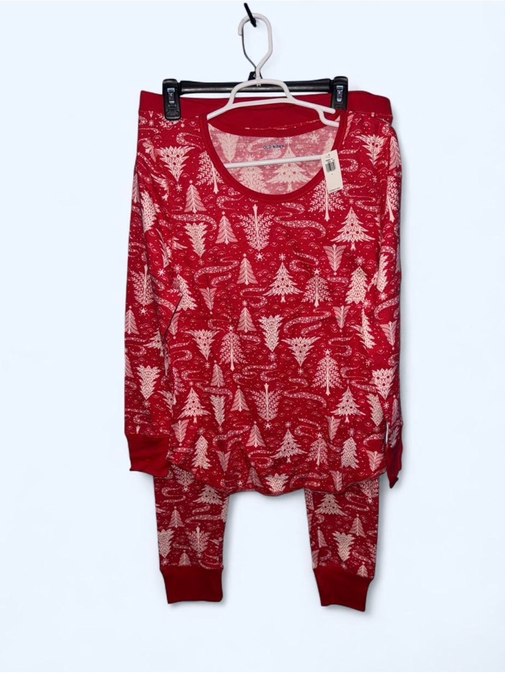 Red Holiday Tree Print Pajama Set